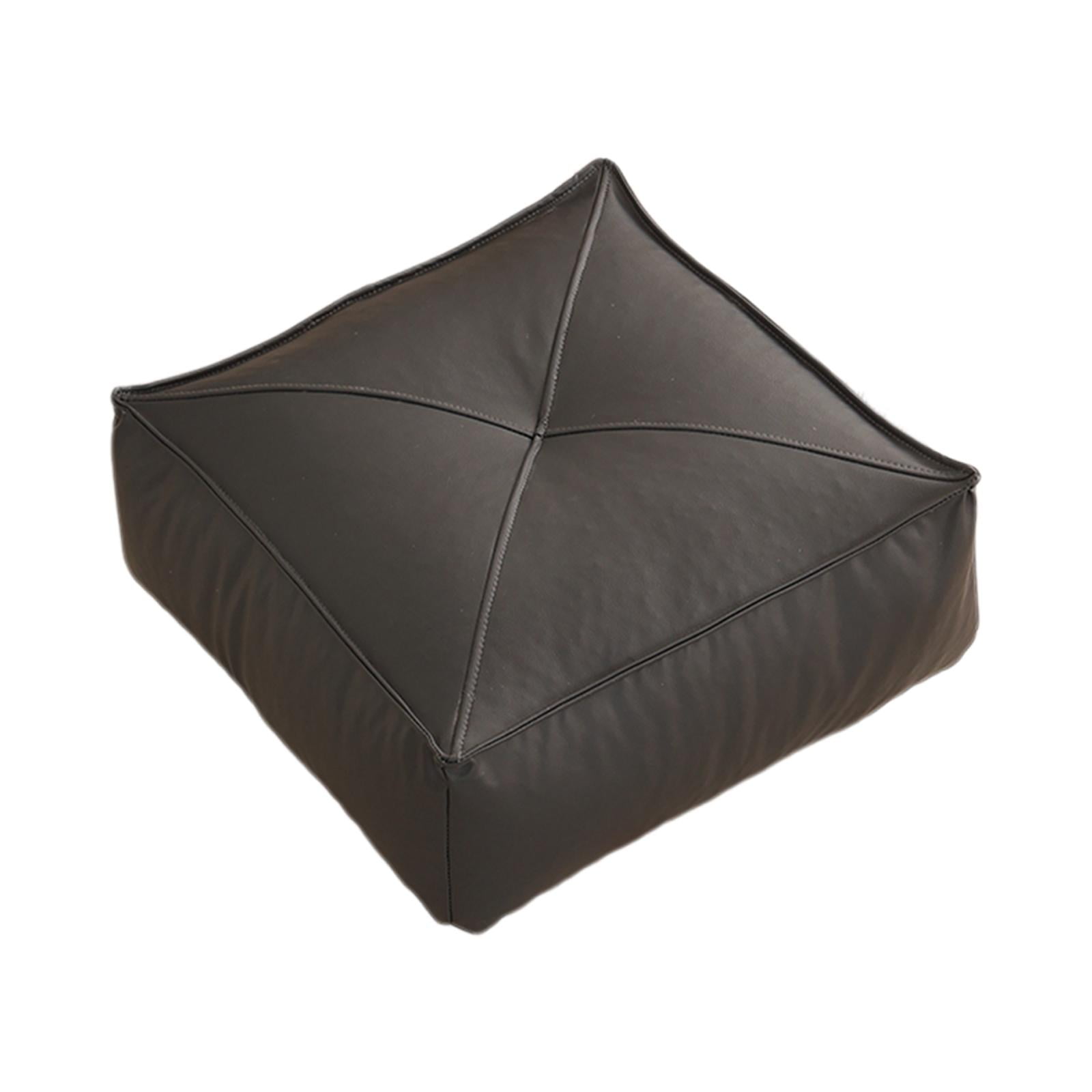 Magideal - Cojín De Suelo, Cojines De Tatami, Cojín Cuadrado Para Asiento De Silla, Cojín De Suelo De Futón De Cuero Pu, Cojín De Patio Para Silla De Oficina, Ju Negro