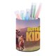 thumbnail image 1 of Niños Búfalo-theme Cylinder Pen Holder Pencil Organizer with Flannel Lining PVC Leather Material Cardboard Base for study work 10*8CM, 1 of 6