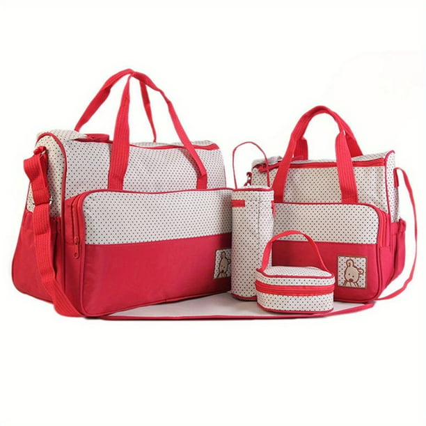 Hot-selling Fashion Oblique Span Waterproof Mommy Bag Five-piece Set Multi-functional Large-capacity Mother Bag One-shoulder Portable Mother And Baby Bag Diaper Bag
