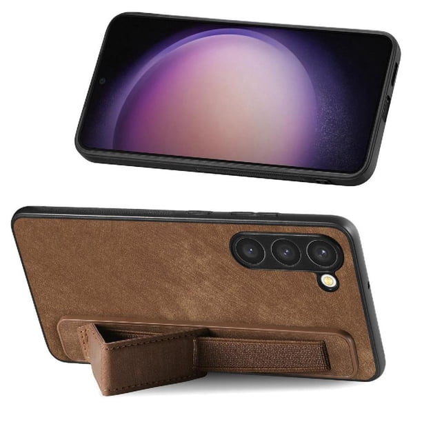 Funda Protectora con Correa para Samsung Galaxy S23 Resistente a Golpes Marrón