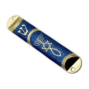 Bothyi - Adorno De Puerta De Cubierta De Caja De Mezuzah Judía De 4,1 Pulgadas Para Bienvenida Y Protección Azul
