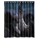 thumbnail image 1 of Cortina de ducha de baño con diseño de calabaza y bruja de Feliz Halloween, con ganchos, tamaño 60 x 72 pulgadas, 1 of 3