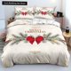 thumbnail image 1 of Merry Christmas White Bedding Sets XMAS Duvet/Quilt Cover Set Polyester Comforter Cover Full Twin Red Bow Beige Bed Sheets, 1 of 5