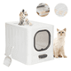 thumbnail image 1 of Arenero para Gato KOBA Cerrado Grande Baño Sanitario con Pala Color Blanco, 1 of 3