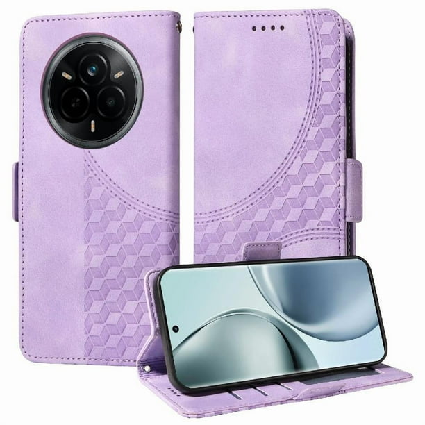 Carcasa FOXDOCK Realme 14 Pro de cuero PU, diseño acolchado clásico, protección contra caídas y rayones
