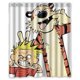 thumbnail image 1 of Cortina de ducha de cómics de Calvin y Hobbes, juego de cortina de baño con ganchos, tamaño 60 x 72 pulgadas, 1 of 3