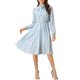 thumbnail image 1 of INSPIRE CHIC Vestidos de Mujer con Lazo en el Cuello, Manga Larga de Chifón, Vestido Vintage Floral con Cinturón S Azul Claro, 1 of 6