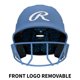 thumbnail image 2 of Casco de Softball Rawlings Senior Azul Columbia, 2 of 7