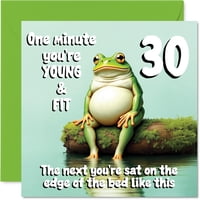 Tarjeta De Felicitación Stuff4 Para El 30 Cumpleaños De Young And Fit Frog
