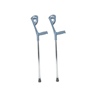 Genérico - 2 Bastón Muleta Canadiense Regulable En Altura Color Plateado