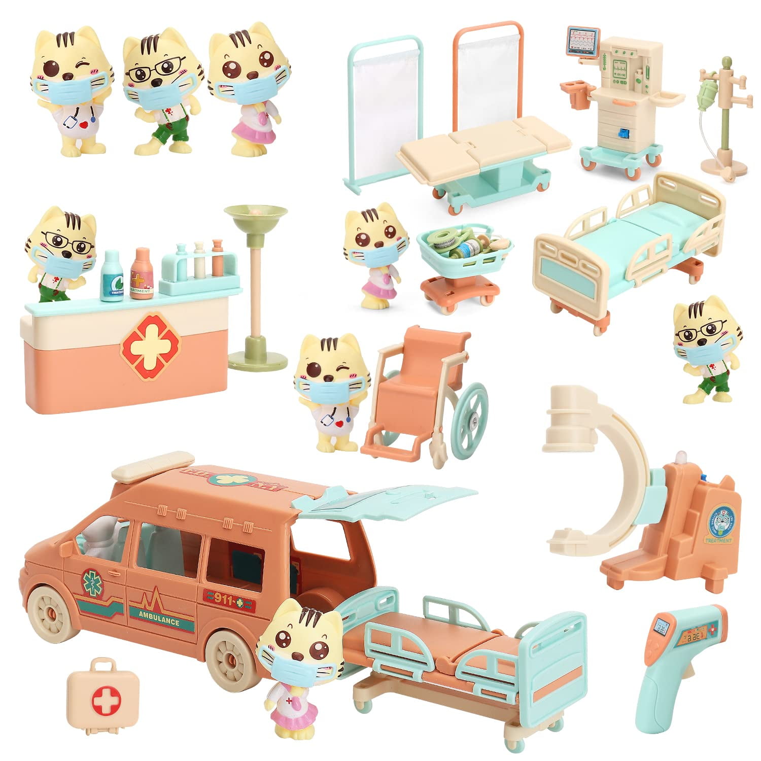 Juguete De Simulación Bananmelonbm Cat Dolls Doctor Pet Con Luz