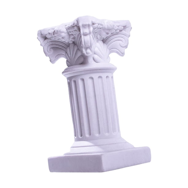Estatua De Pedestal De Pilar Romano En Miniatura, Columna Griega Para Mesa De Paisaje, Color Blanco
