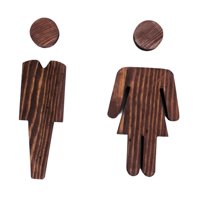 Bothyi - 2X Placa De Madera Para Letrero De Baño Etiqueta Para Puerta De Baño Para Pared/Puerta De Oficina De Hotel 13 Cm Y 13 Cm Marrón