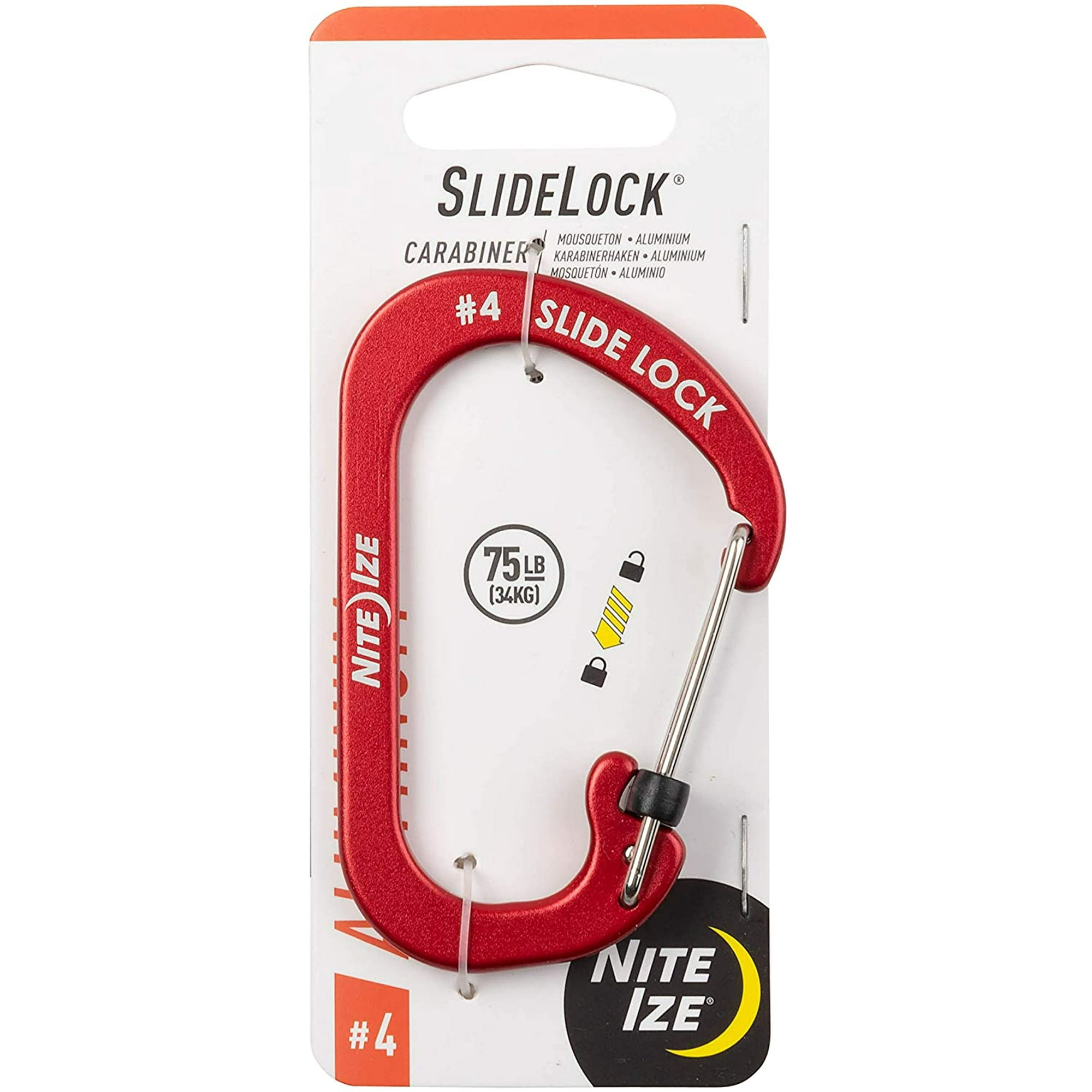 Mosquetón Slidelock #4 Aluminio Rojo Nite Ize