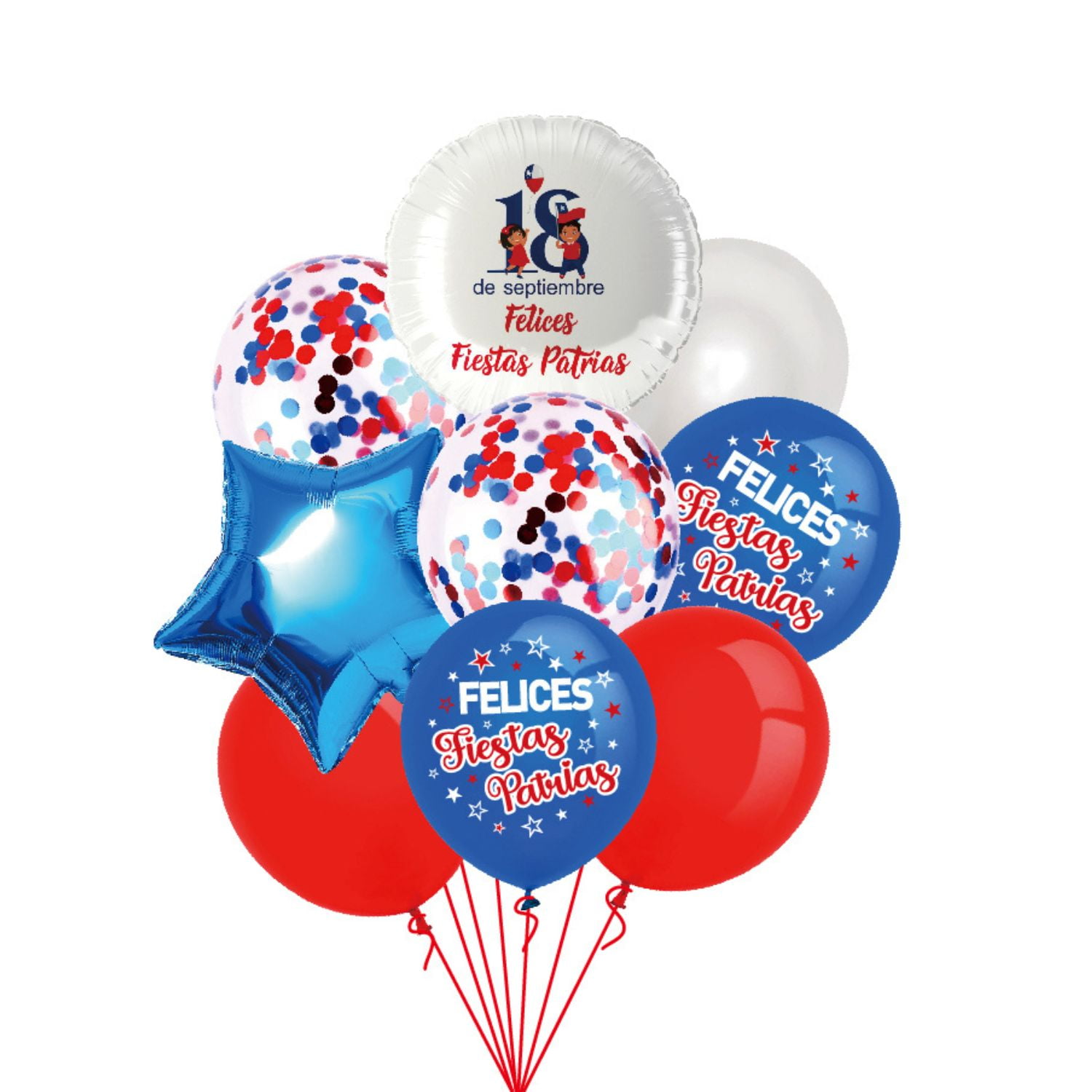 Genérico - Set De Globos Metalizados Diseño Fiestas Patrias 9 Pzas