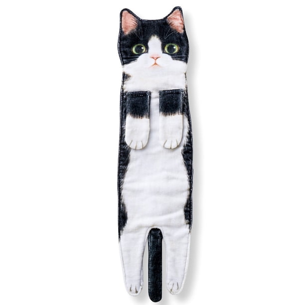 1pc Cute Cat Hand Towels for Bathroom and Kitchen - Super Absorbent and Decorative Face Towels