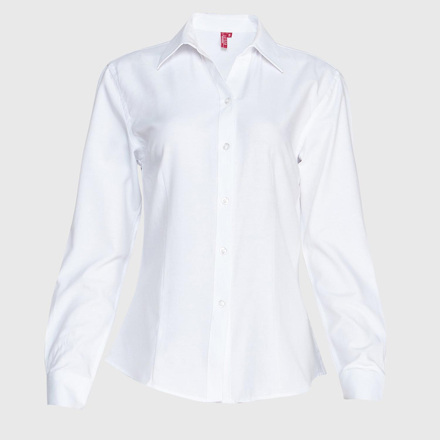 Jayson - Blusa Oxford Cuello V M/L Blanco S