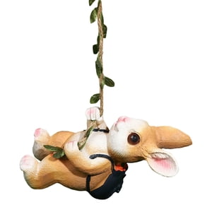 Magideal - Estatuilla De Para Escritorio, Decoración Artesanal, Juguete De Conejo De Resina, Adorno De Animal Para Sala De Estar, Patio Interior Para Ni Conejito De Piso