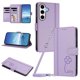 thumbnail image 1 of Funda Cartera Trébol para Samsung Galaxy S24 FE con Ranuras Tarjetas y Carga Inalámbrica Morado claro, 1 of 6