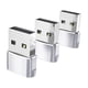 thumbnail image 3 of 3 Uds Tipo C 3,1 A USB 2,0 Adaptador Enchufe Transmisión De Datos Para Auriculares Argent, 3 of 5