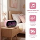 thumbnail image 3 of Reloj Despertador Digital Pequeño Dual REGALWOVEN para Dormitorio, Alarmas con Espejo con Radio FM y Función de Altavoz Rosa, 3 of 7