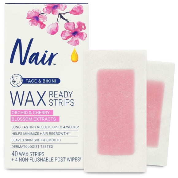 Tiras de cera depilatoria Nair Ready Strips Face Bikini x40