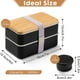 thumbnail image 2 of Lonchera Bento Box para adultos, con compartimentos (1,2 litros), apilable, rectangular, con juego de utensilios, a prueba de fugas, apta para microondas y lavavajillas., 2 of 6