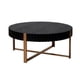 thumbnail image 2 of Modern Handcraft Drum Coffee Table 31.5 inch Round Coffee Table for Living Room,Small Coffee Table with Sturdy Pedestal,Black, 2 of 3