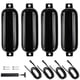 thumbnail image 4 of 4x Defensas para botes Defensas para botes inflables Uso para botes bajos Botes deportivos Accesorios para veleros 1 bomba de aire 11x40 cm Parachoque cuerda negra, 4 of 5