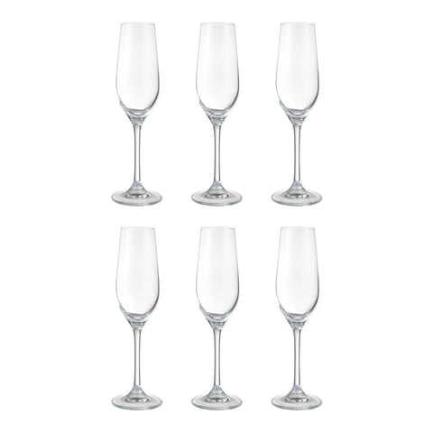 Genérico - Pack De 6 Copas Champagne Cristal Glasso Co Diseño Italiano