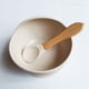 thumbnail image 1 of 1set Baby Feeding Bowl And Spoon Set, Silicone Baby Bowl Suction Cup With Wooden Spoon Silicone Suction Base Non Slip Baby First Feeding Kit Gift For Toddler Children Girls Boys, 1 of 5