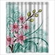 thumbnail image 1 of Cortina de ducha abstracta floral, juego de cortina de baño con ganchos, tamaño 60 x 72 pulgadas, 1 of 3