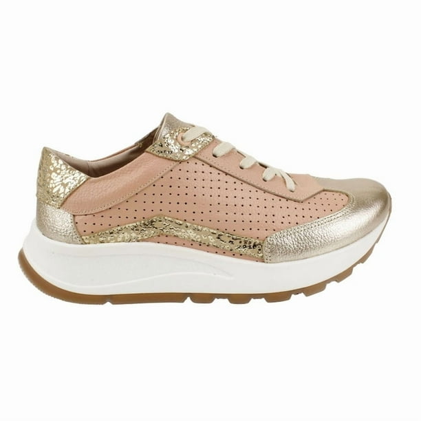 Zapatilla Exs Cuero Troquelada Beige