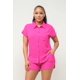 thumbnail image 1 of Saronite Conjunto de Camiseta Holgada de Manga Corta con Bolsillos y Botones y Shorts con Cintura Elástica y Bolsillos Laterales, Rosa (para Mujer), 1 of 5