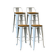 thumbnail image 1 of Pack 4 Taburetes Tolix Asiento De Madera 64cm - Blanco, 1 of 3