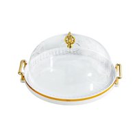 Bothyi - Plato De Postre Bandeja Para Servir Bandeja De Tocador Bandeja Redonda Para Platos De Frutas Organizador Bandeja Para Pasteles Blanco