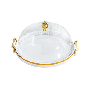 Bothyi - Plato De Postre Bandeja Para Servir Bandeja De Tocador Bandeja Redonda Para Platos De Frutas Organizador Bandeja Para Pasteles Blanco