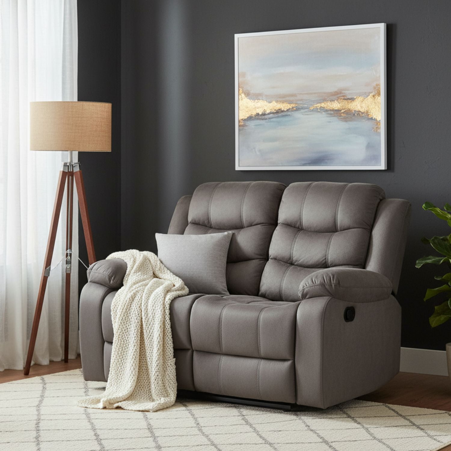 Daniels - Sofá 2 Cuerpos Reclinable Tradicional Norman Gris Elephant 2011lfgr
