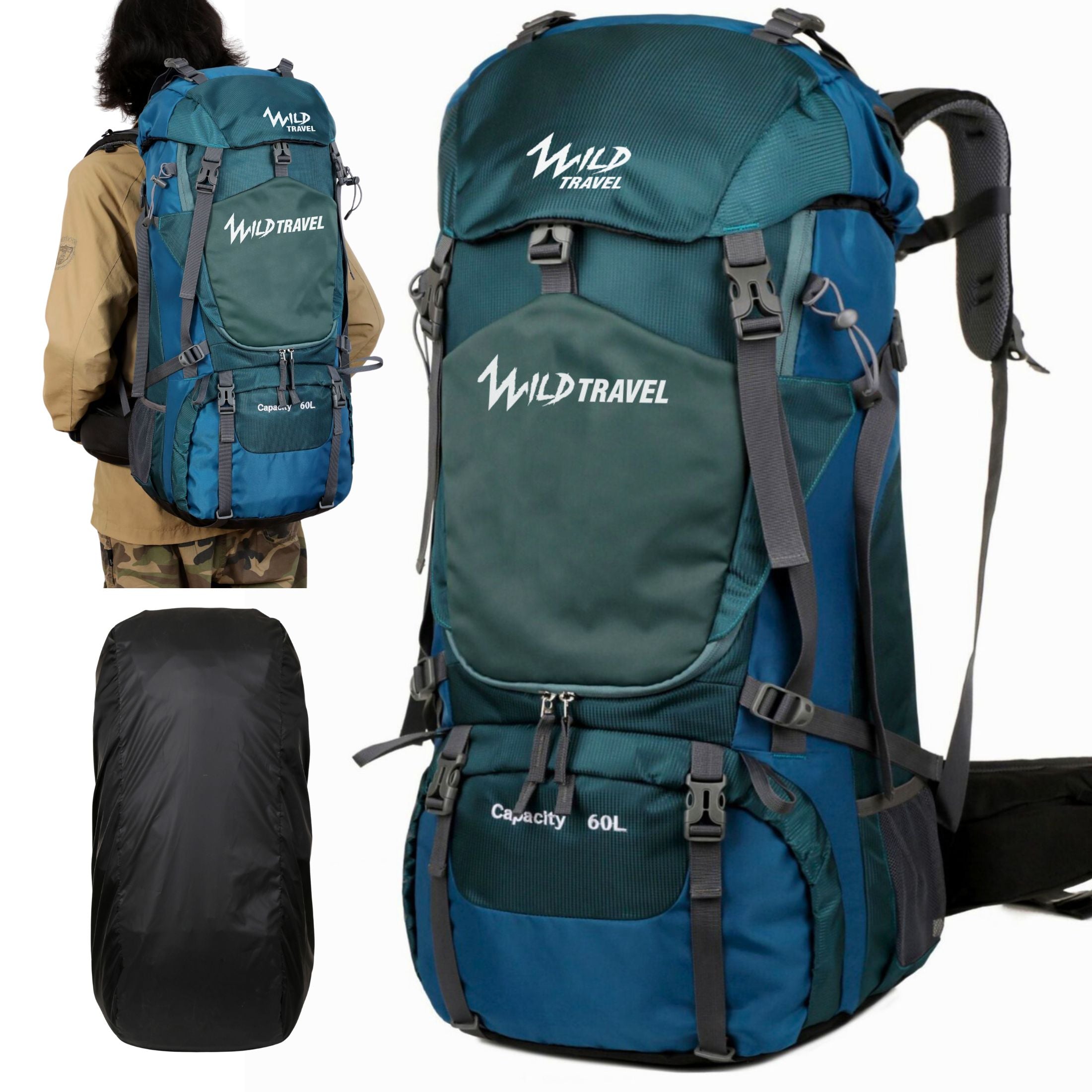 Wild Travel - Mochila Trekking Y Camping Exploretrail 60 Litros