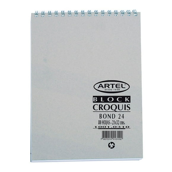 Croquera Bond 24 21x32cm 80 Hojas, 1 Un