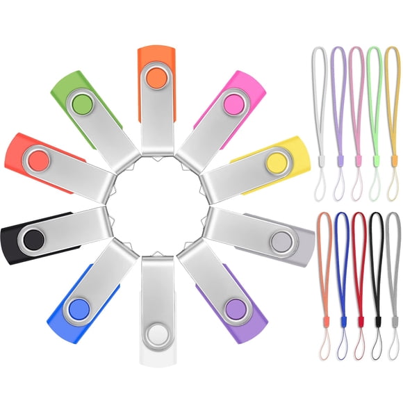 Unidad flash USB FEBNISCTE de 8 GB USB 3.0, paquete de 10 con cordón