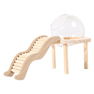 Ioensy - Contenedor De Baño De Arena Para Hámster Con Escalera De Madera Para Suministros Para Mascotas, Jerbos, Ratones, L
