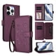 thumbnail image 1 of Funda Cartera Mariposa para [iPhone 14 Pro] con Soporte y Cremallera Violeta, 1 of 6