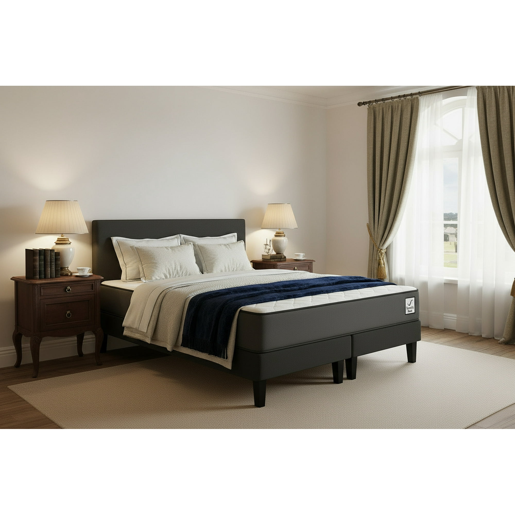 Cama Europea + Respaldo King Basic Home Factory