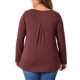 thumbnail image 3 of Agnes Orinda Tops de Mujer de Talla Grande Blusas de Mujer con Manga Larga Cuello en V con Pliegues Frontales Talla 4X Burdeos, 3 of 6