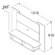 thumbnail image 2 of Panel TV Atlanta 55 Pulgadas Repisas Reversible Roble - Blanco, 2 of 2