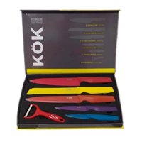 Kok - Estuche 6 Cuchillos Cocineros De Colores
