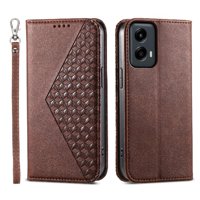 Funda Flip Foxdock Para Motorola Moto G Stylus 5G 2024 , Estilo Billetera Con Diseño Rombo, Correa De Mano Y Soporte, Uso Diario