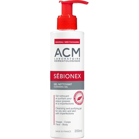 Gel Limpiador Acm Sebionex Para Rostro Y Cuerpo, 200 Ml, Para Piel Grasa