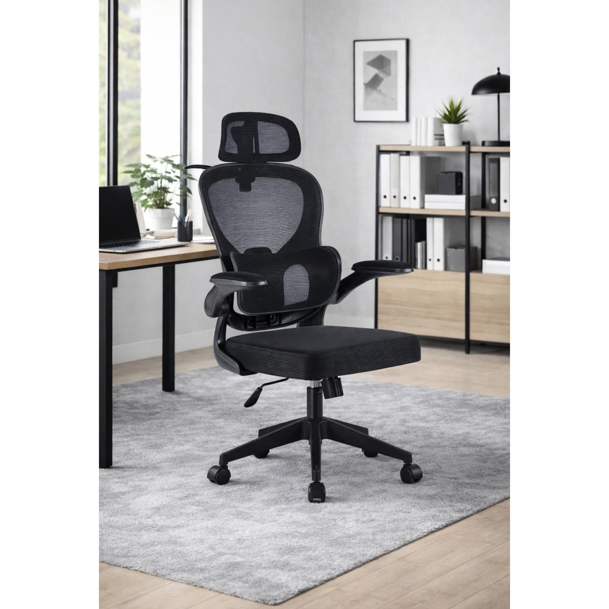 Cosas Casa - Silla Ergonomica De Oficina Para Escritorio Boise Negra